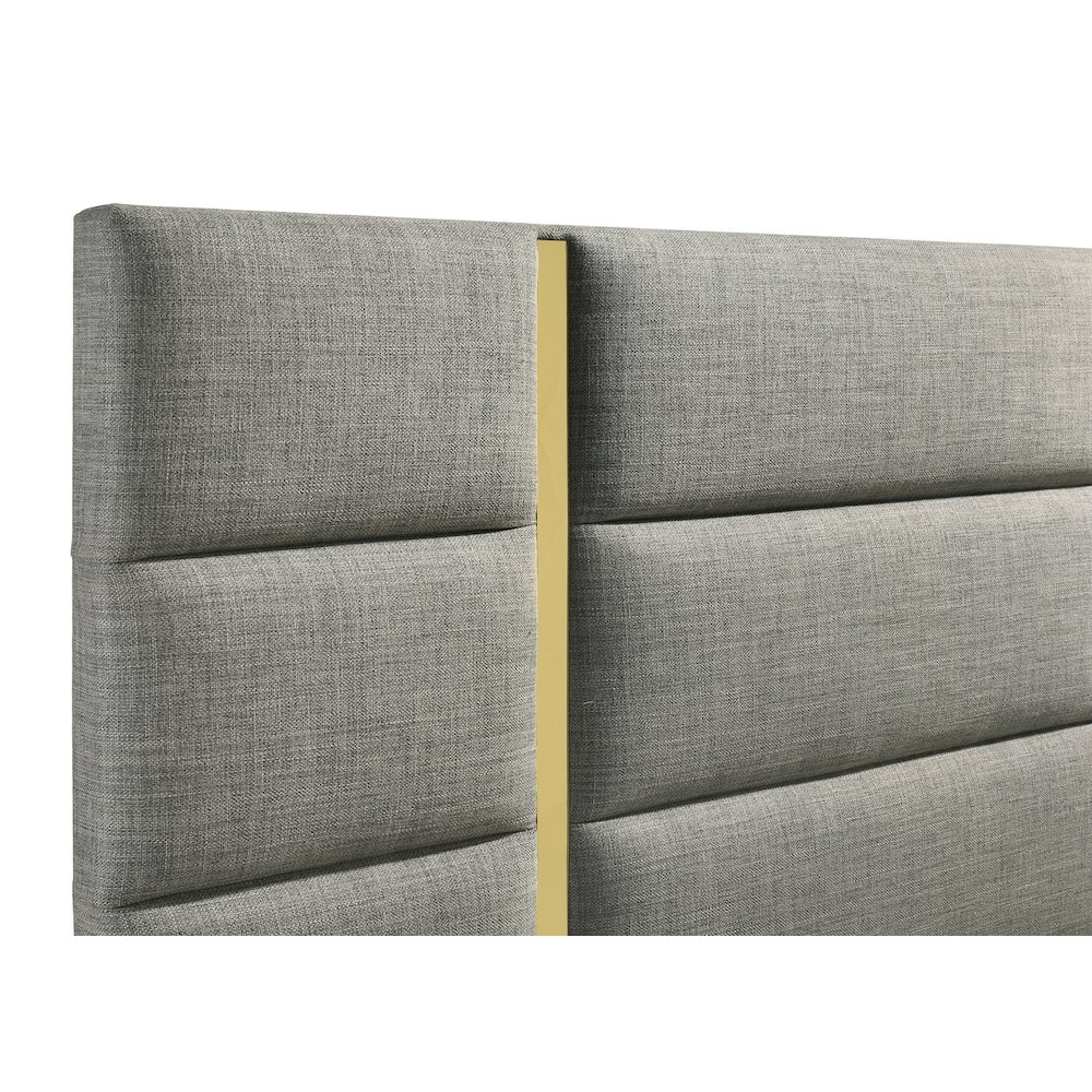 Ines 52-inch Fabric Upholstered Queen Panel Bed Grey. Picture 7