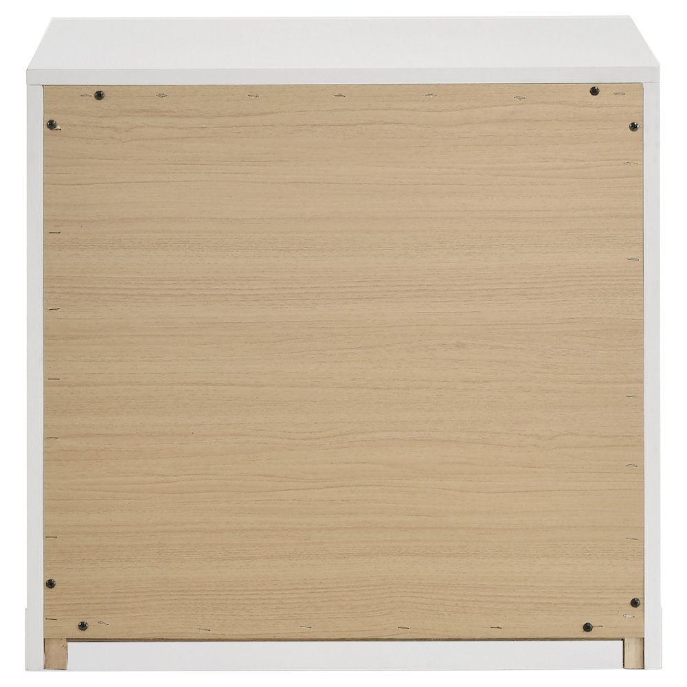 Ines 2-drawer Nightstand Bedside Table White High Gloss. Picture 5