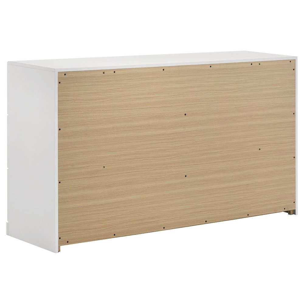 Ines 6-drawer Bedroom Dresser Cabinet White High Gloss. Picture 4