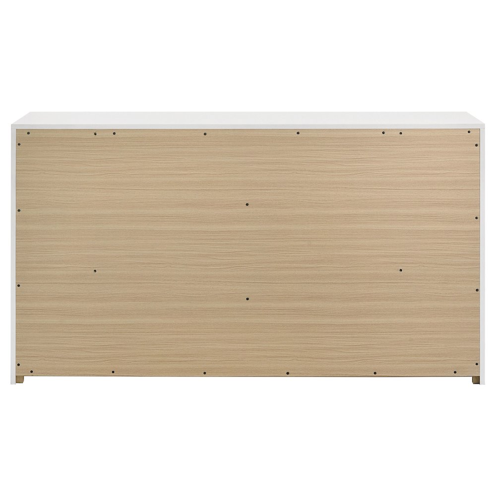 Ines 6-drawer Bedroom Dresser Cabinet White High Gloss. Picture 5