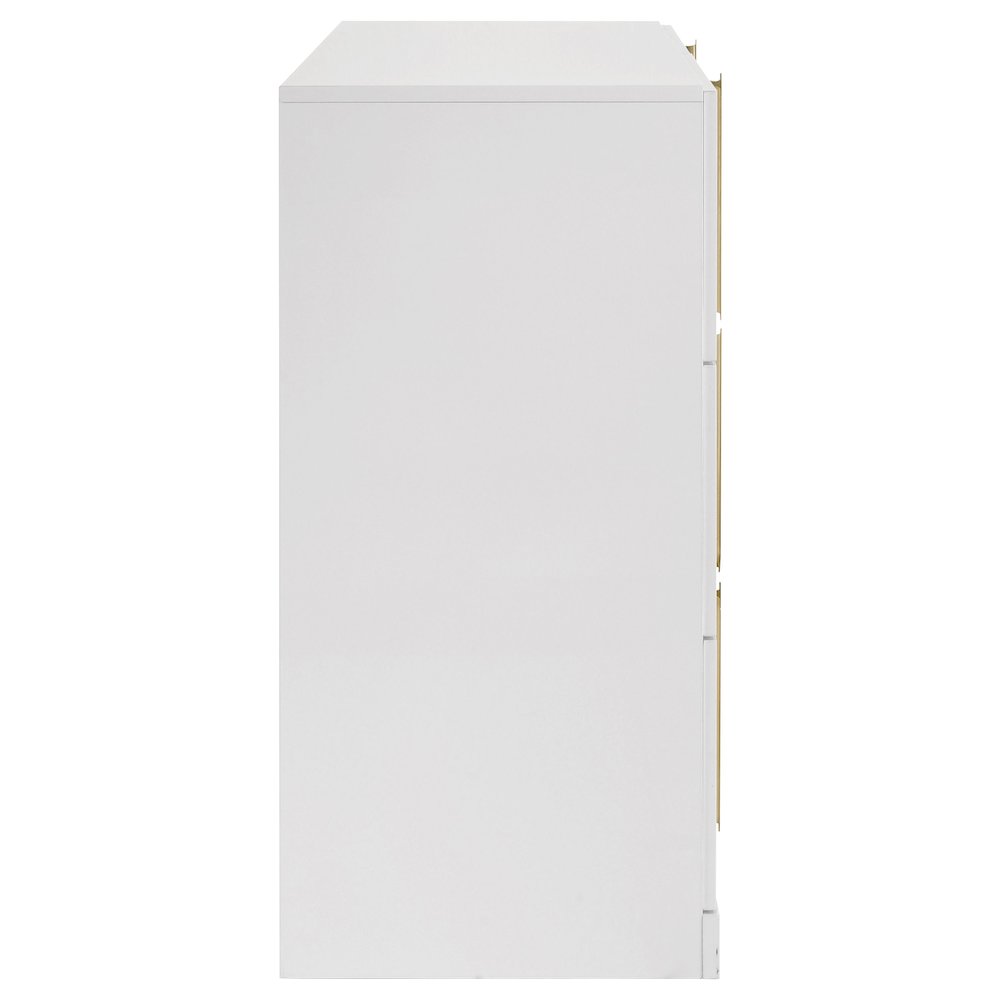 Ines 6-drawer Bedroom Dresser Cabinet White High Gloss. Picture 6