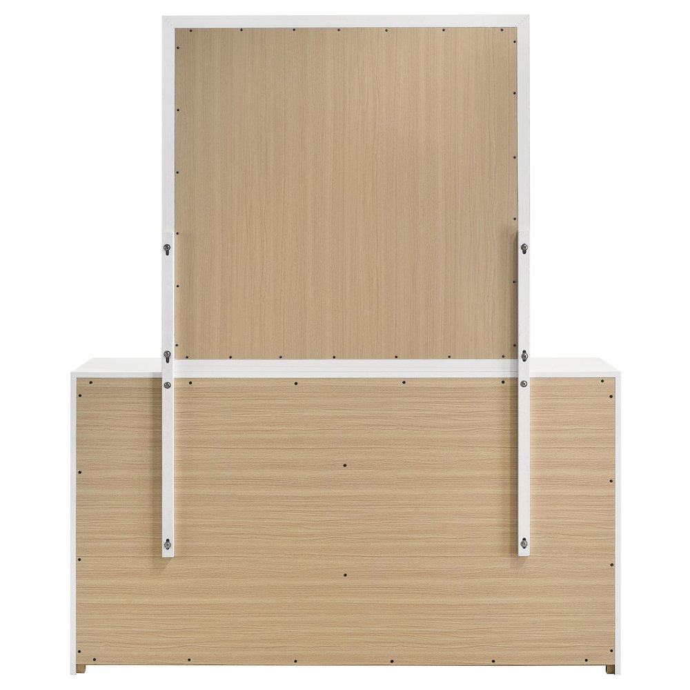 Ines 6-drawer Bedroom Dresser with Mirror White High Gloss. Picture 5