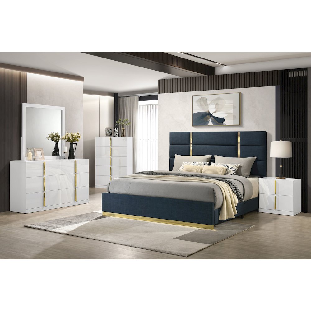 Ines Dresser Mirror Holographic White High Gloss. Picture 5