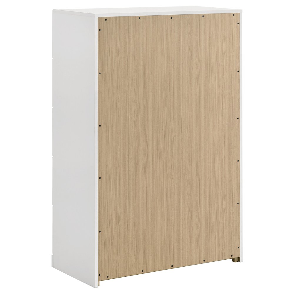 Ines 5-drawer Bedroom Chest of Drawers White High Gloss. Picture 4