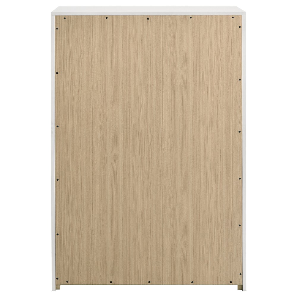 Ines 5-drawer Bedroom Chest of Drawers White High Gloss. Picture 5