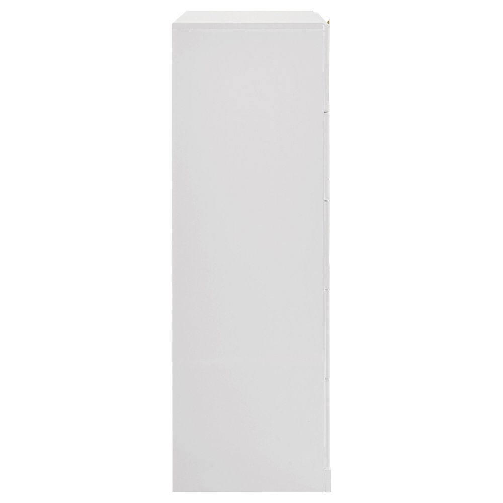 Ines 5-drawer Bedroom Chest of Drawers White High Gloss. Picture 6