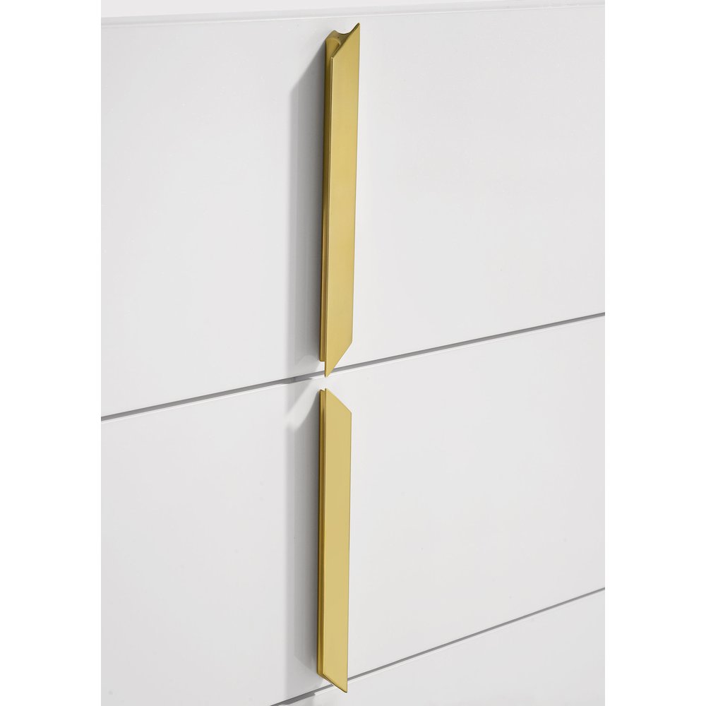 Ines 5-drawer Bedroom Chest of Drawers White High Gloss. Picture 8