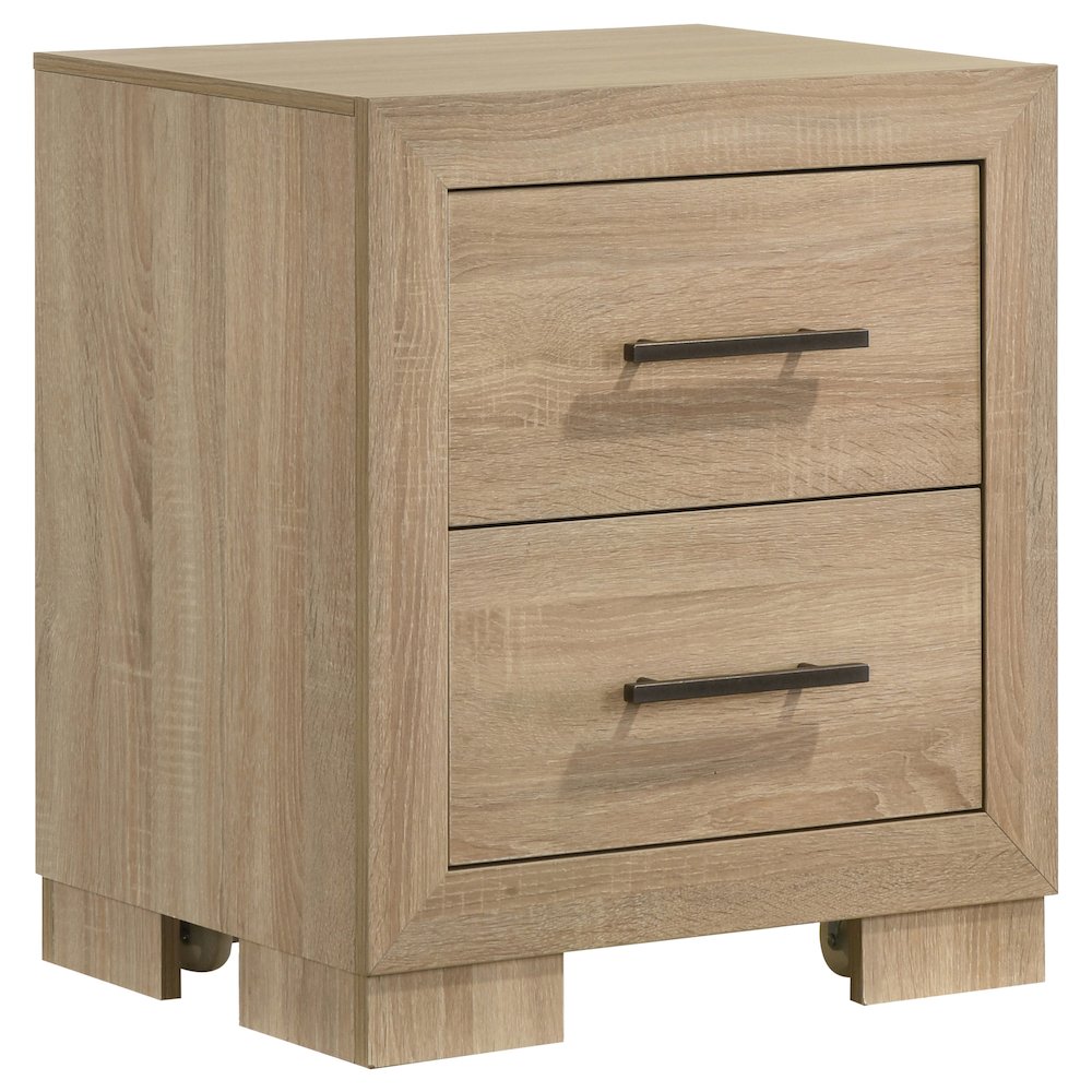 Arielle 2-drawer Bedroom Nightstand with Casters Light Oak. Picture 1