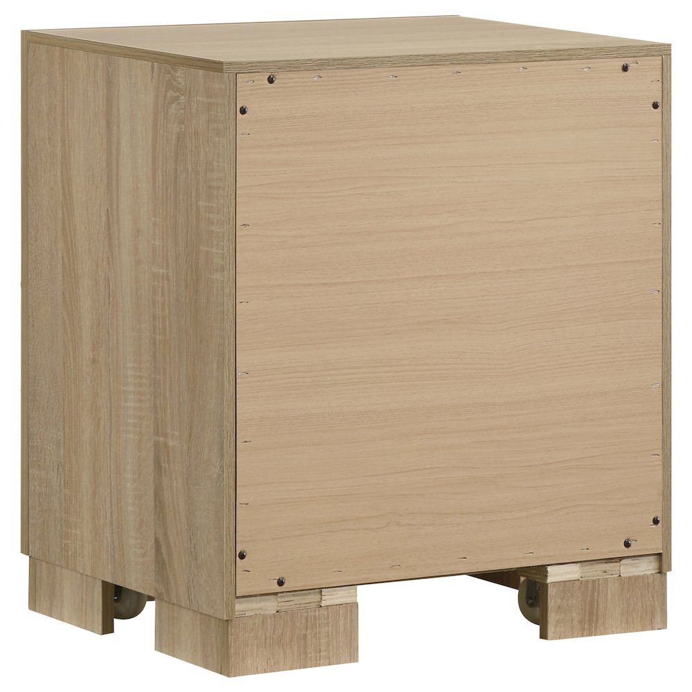 Arielle 2-drawer Bedroom Nightstand with Casters Light Oak. Picture 4