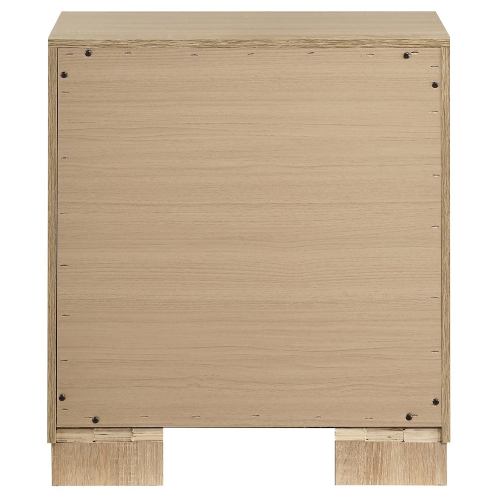 Arielle 2-drawer Bedroom Nightstand with Casters Light Oak. Picture 5