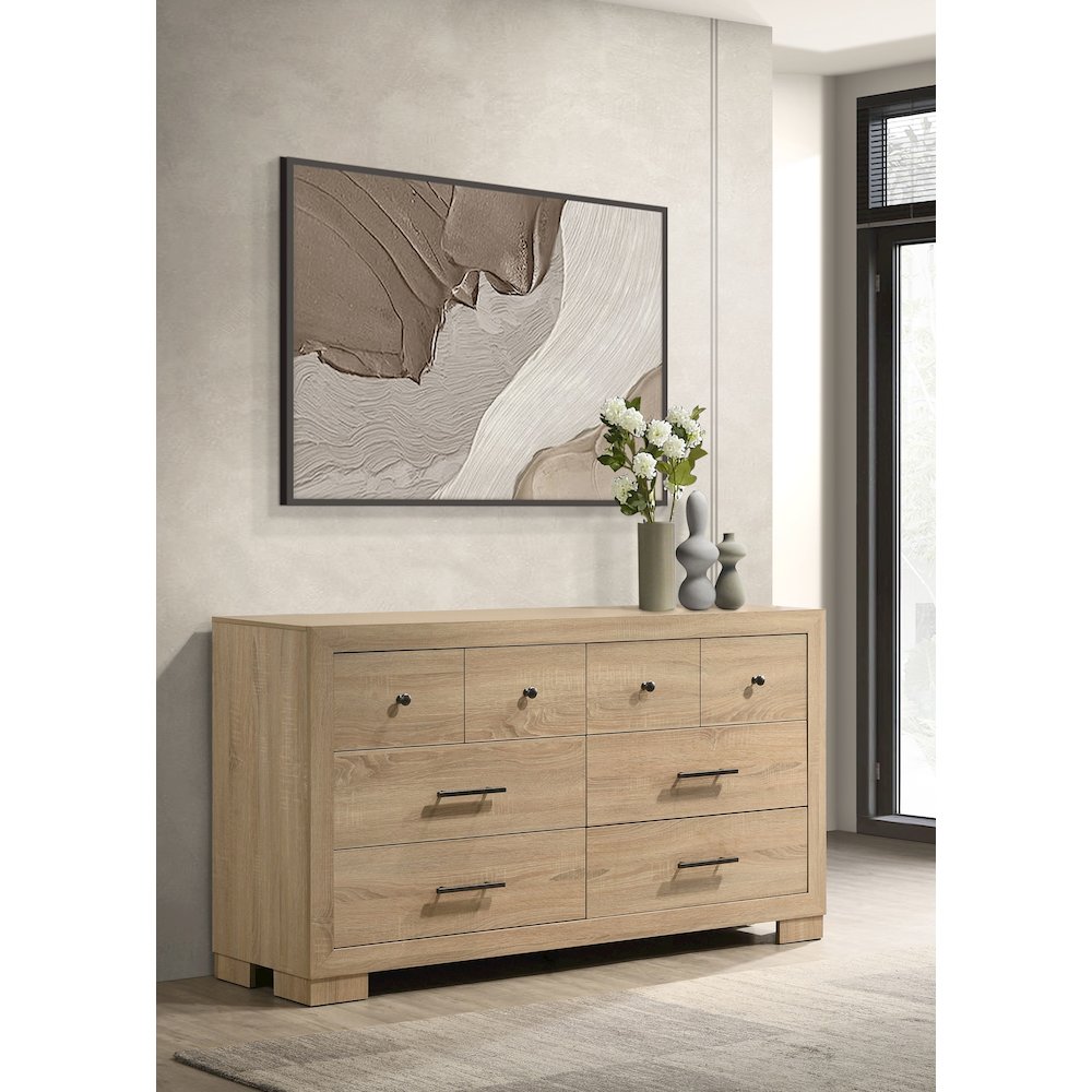 Arielle 6-drawer Bedroom Dresser Cabinet Light Oak. Picture 2