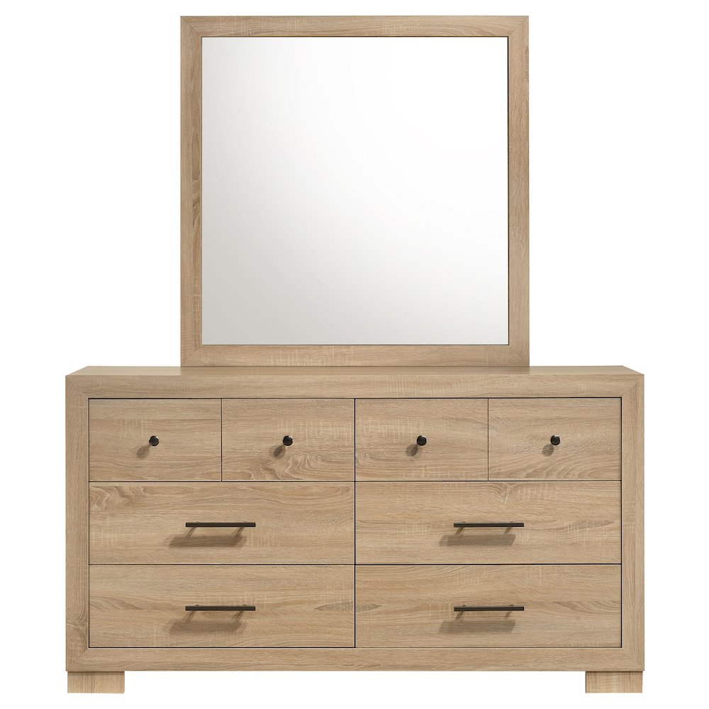 Arielle 6-drawer Bedroom Dresser with Mirror Light Oak. Picture 3