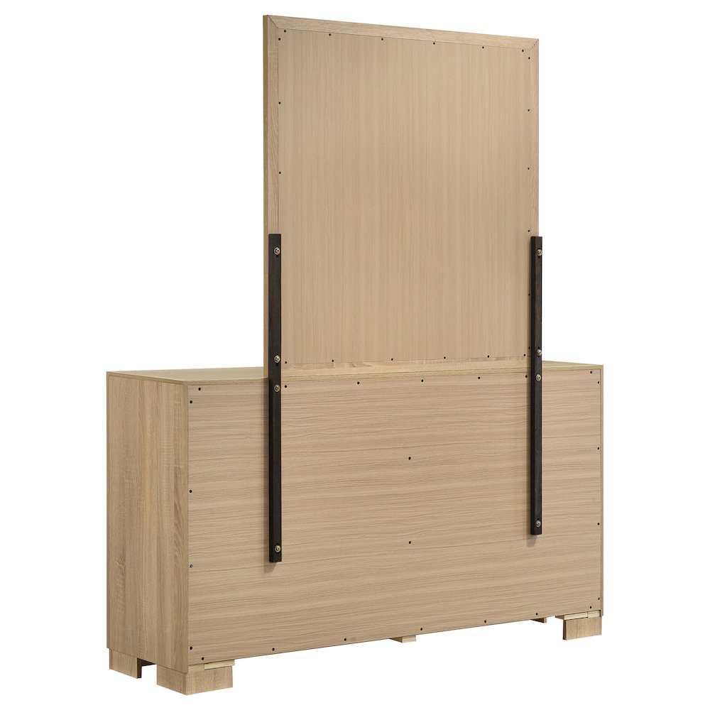 Arielle 6-drawer Bedroom Dresser with Mirror Light Oak. Picture 4