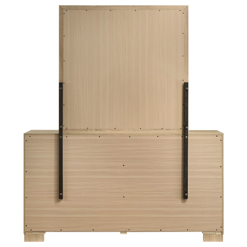 Arielle 6-drawer Bedroom Dresser with Mirror Light Oak. Picture 5