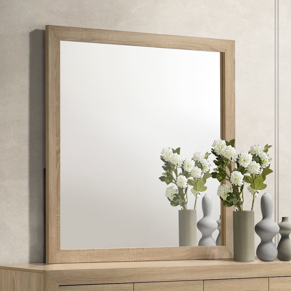 Arielle Dresser Mirror Light Oak. Picture 2