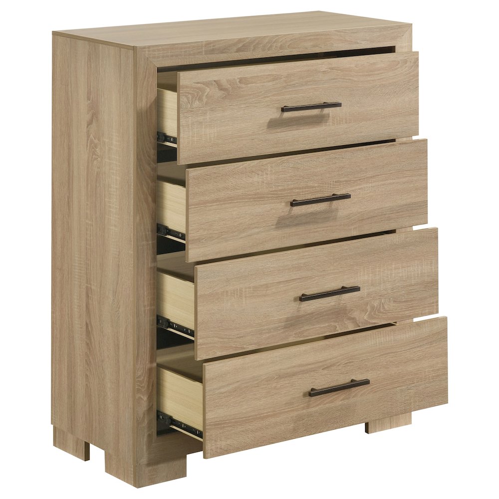 Arielle 4-drawer Bedroom Chest of Drawers Light Oak. Picture 7
