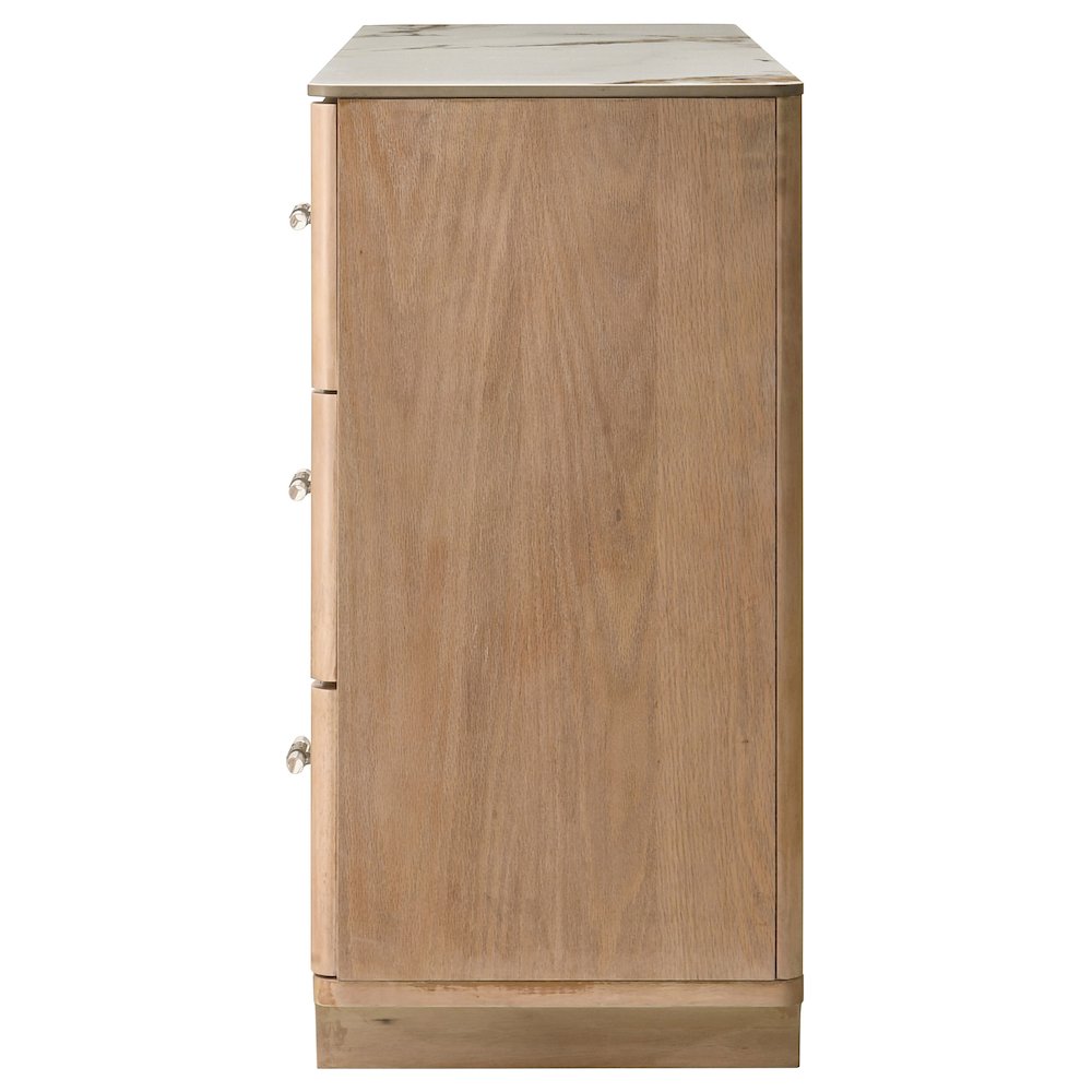 Leanne 6-drawer Sinter Stone Top Dresser Cabinet Light Oak. Picture 4