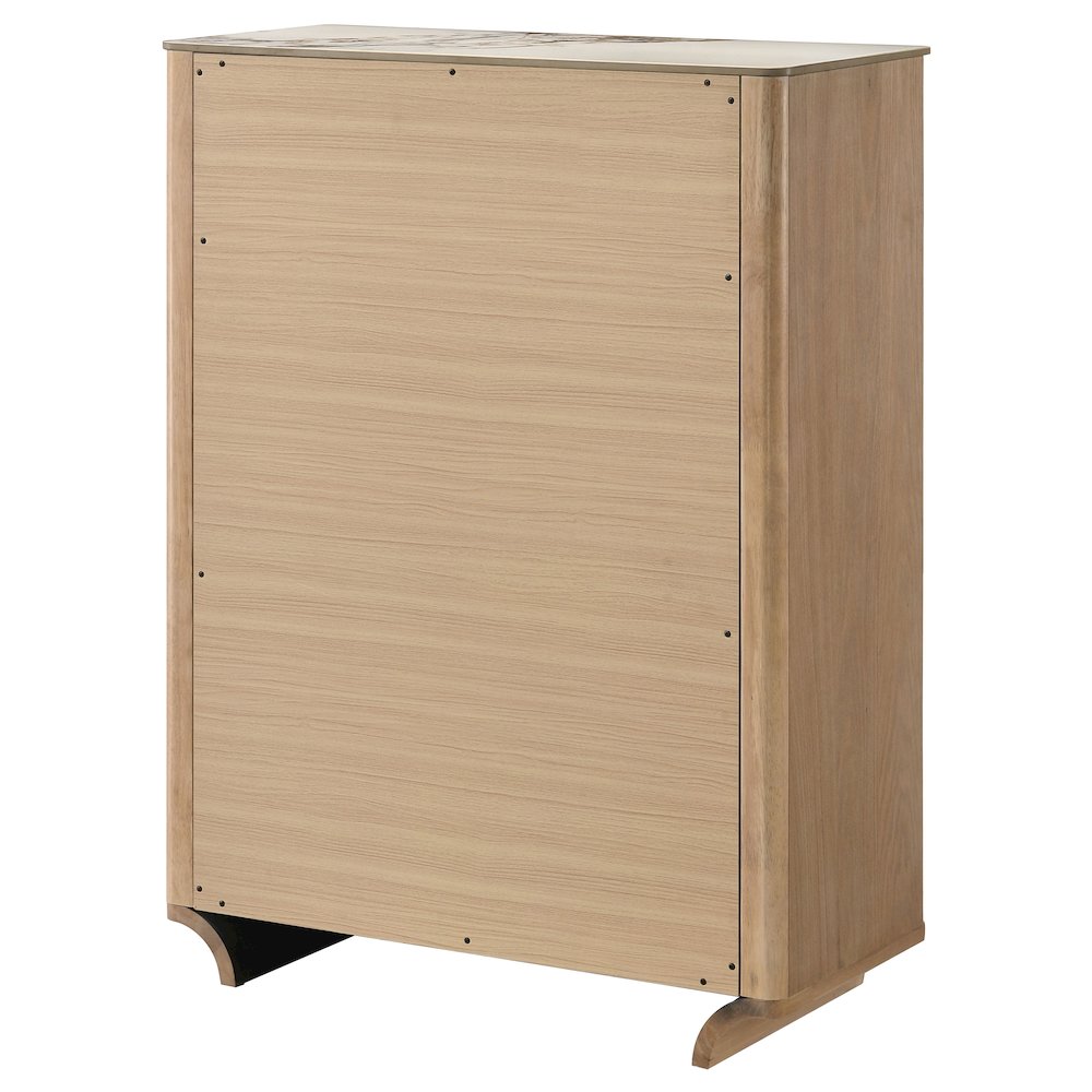 Leanne 5-drawer Sinter Stone Top Chest of Drawers Light Oak. Picture 7
