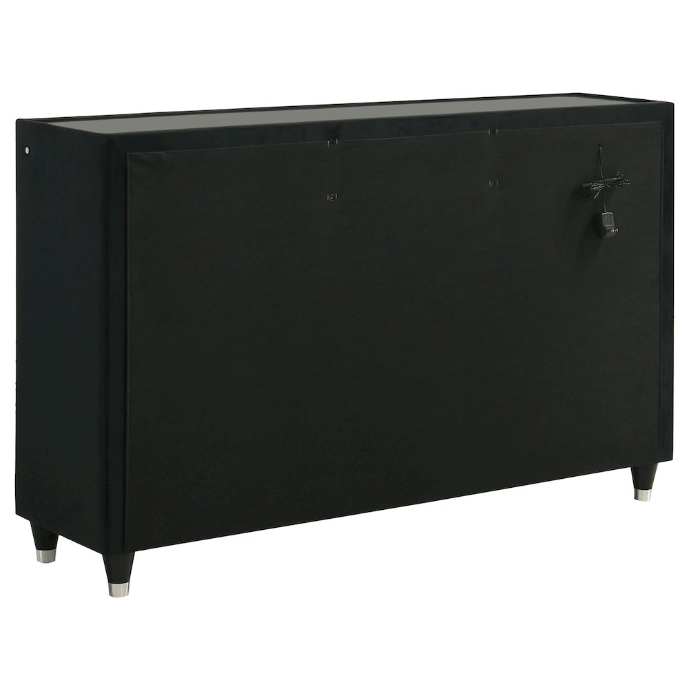 Lorient 8-drawer LED Bedroom Dresser Cabinet Black. Picture 6