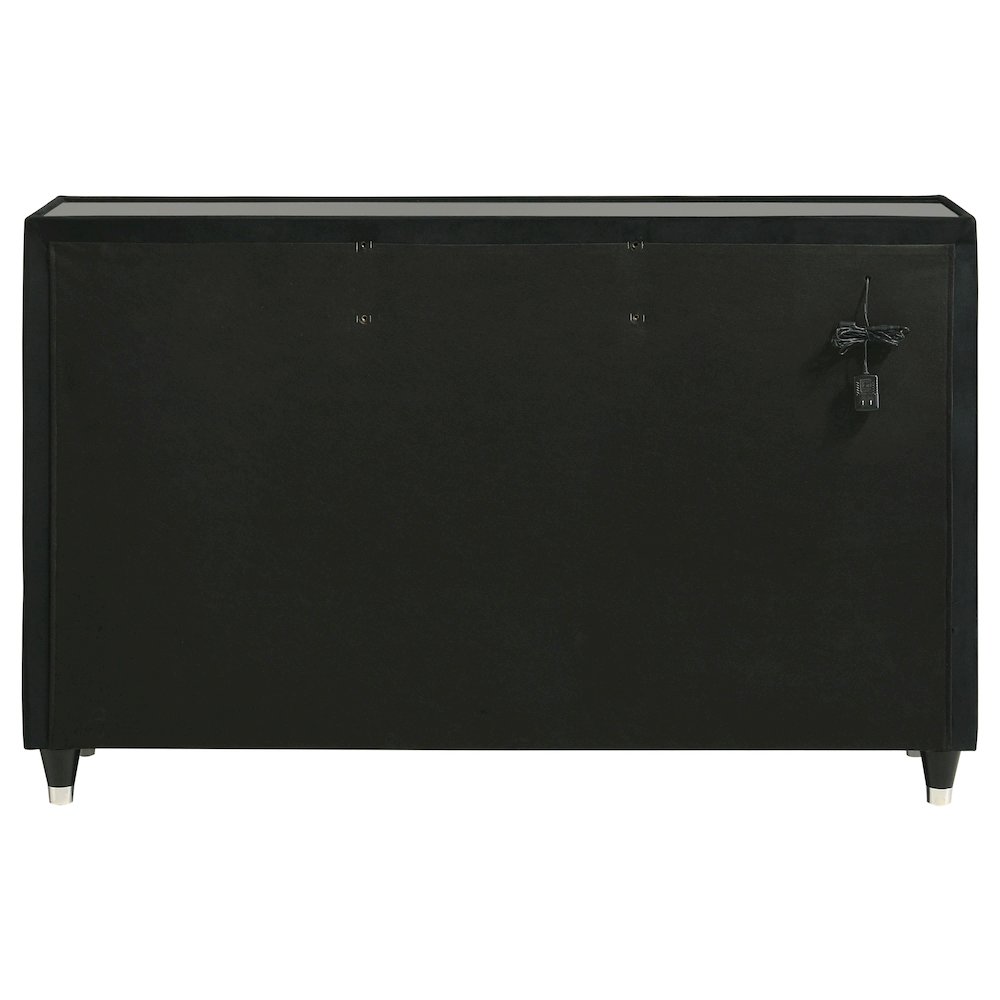 Lorient 8-drawer LED Bedroom Dresser Cabinet Black. Picture 7
