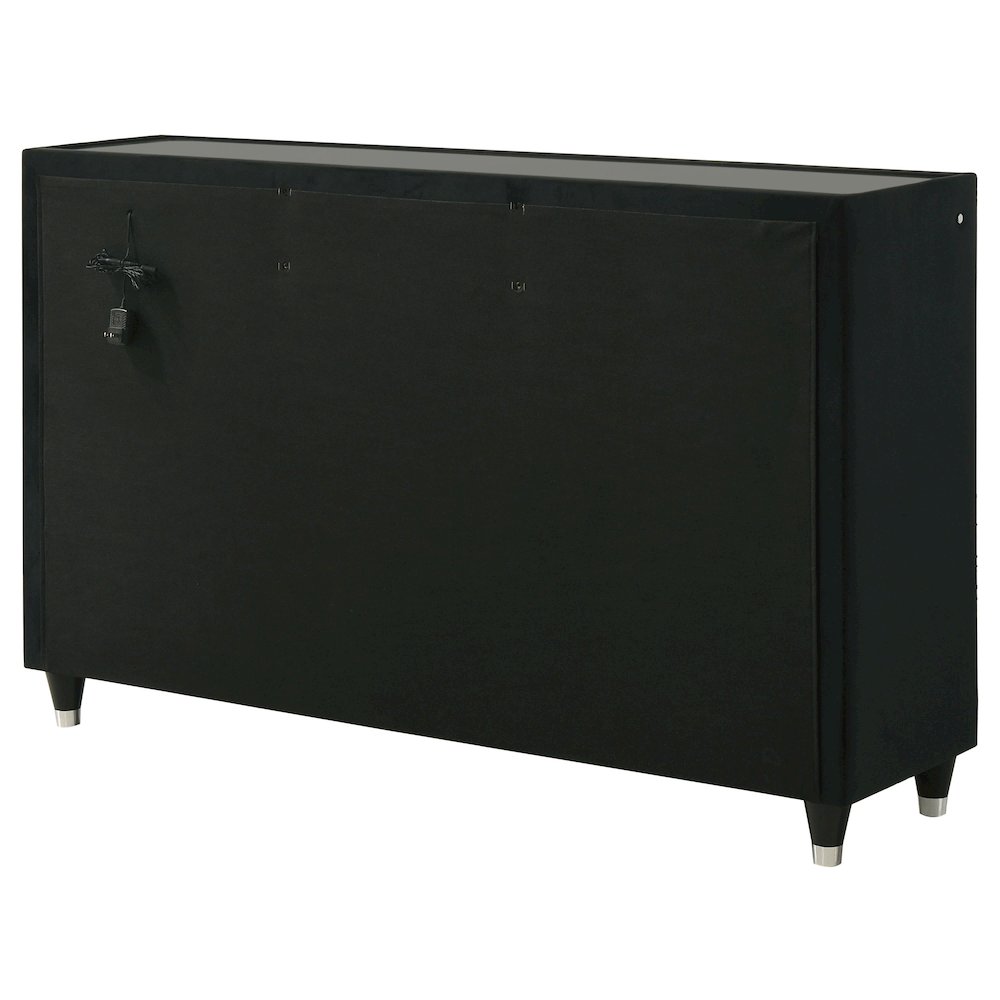 Lorient 8-drawer LED Bedroom Dresser Cabinet Black. Picture 8