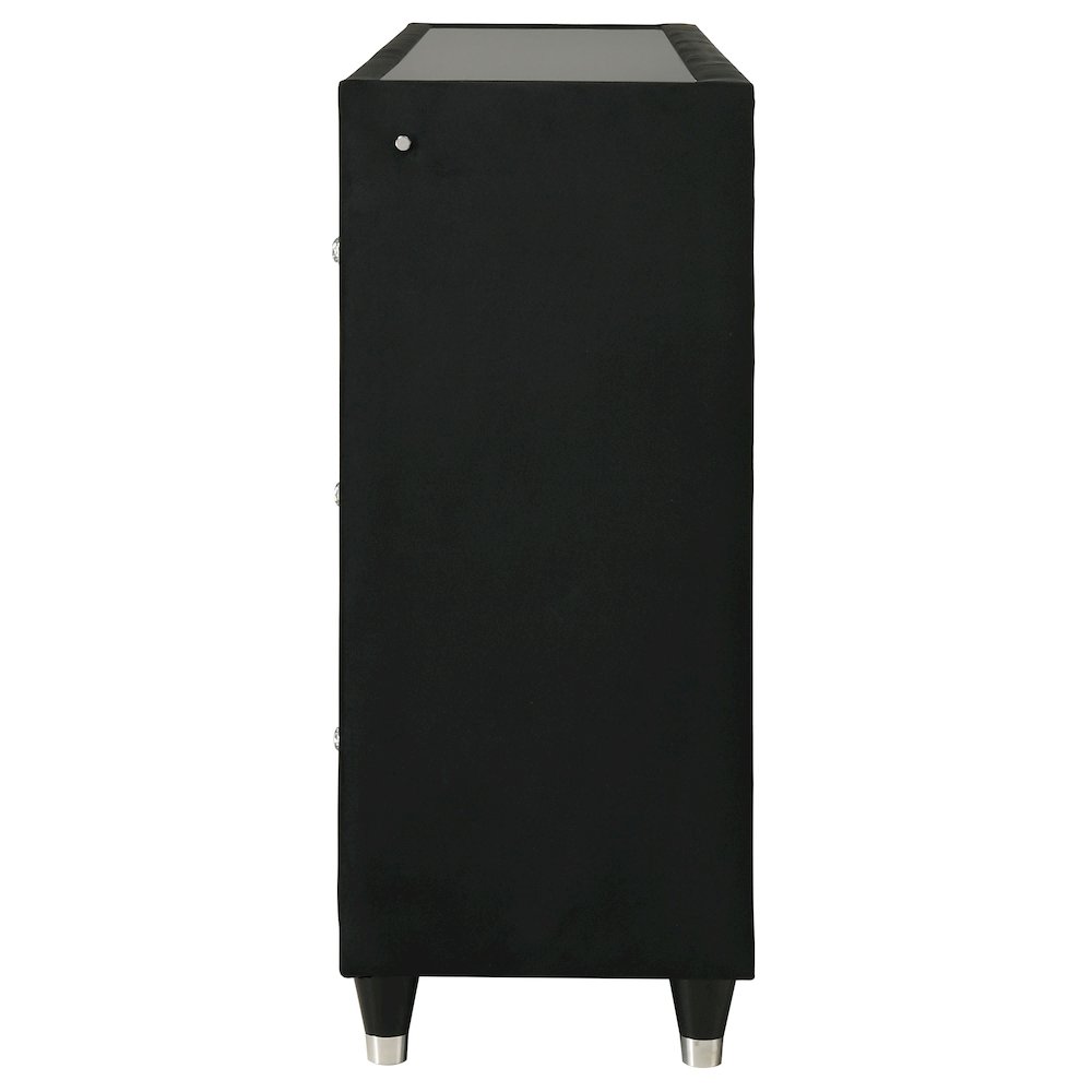 Lorient 8-drawer LED Bedroom Flame Box Dresser Black. Picture 5