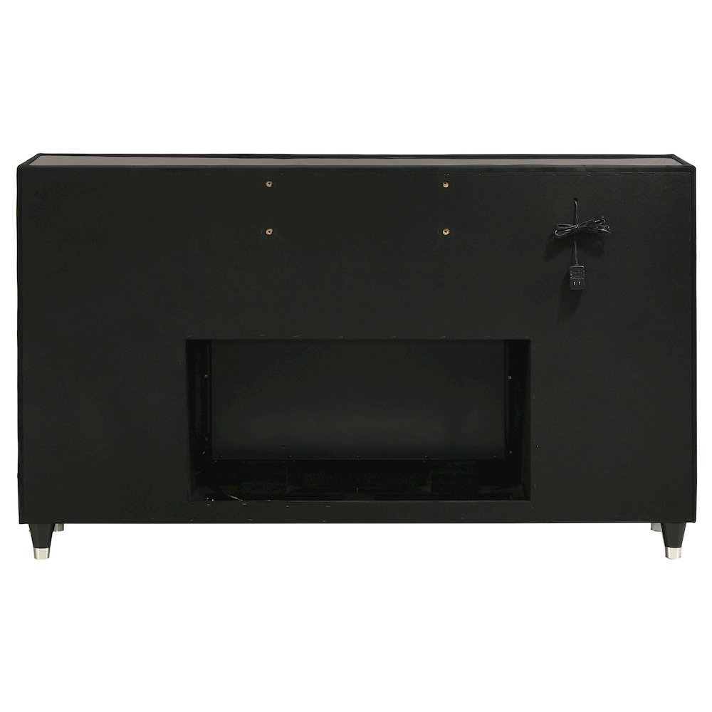 Lorient 8-drawer LED Bedroom Flame Box Dresser Black. Picture 7
