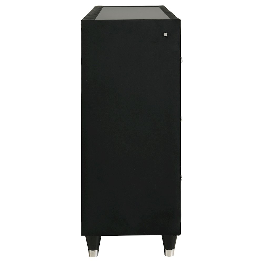 Lorient 8-drawer LED Bedroom Flame Box Dresser Black. Picture 9