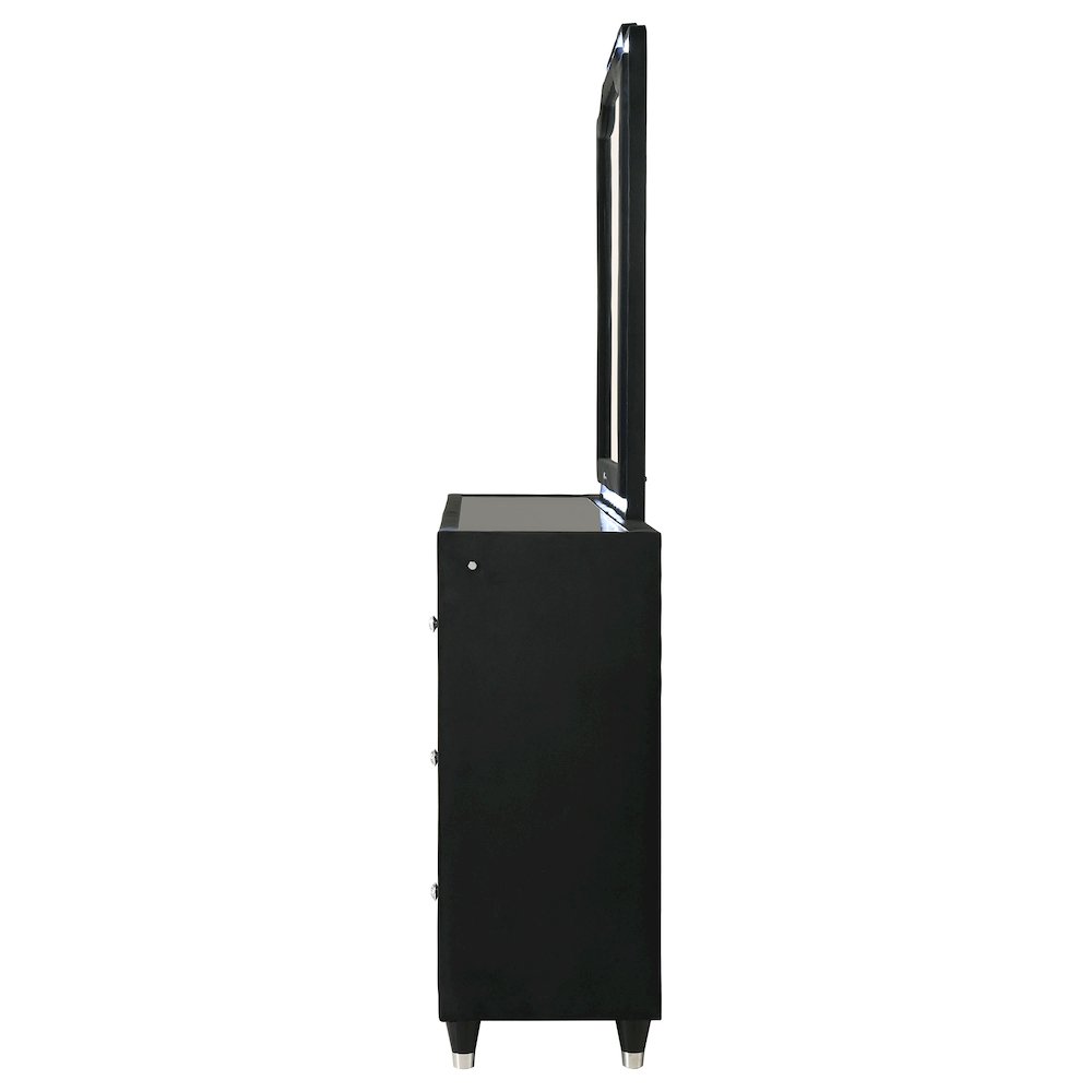 Lorient 8-drawer LED Flame Box Dresser and Mirror Black. Picture 5