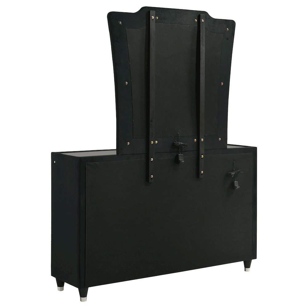 Lorient 8-drawer LED Dresser with Mirror Black. Picture 6