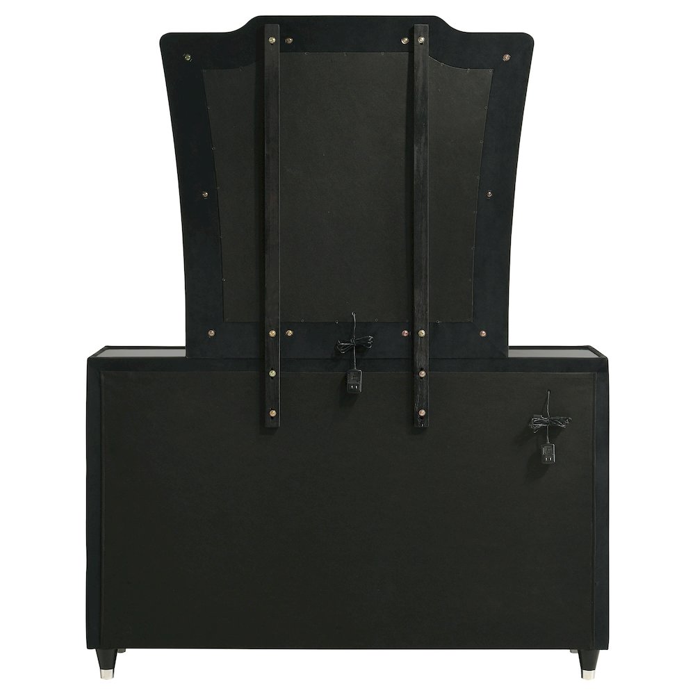 Lorient 8-drawer LED Dresser with Mirror Black. Picture 7
