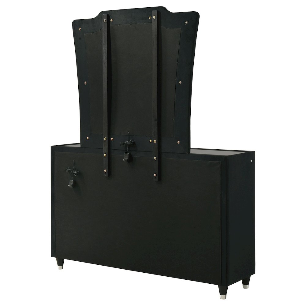 Lorient 8-drawer LED Dresser with Mirror Black. Picture 8