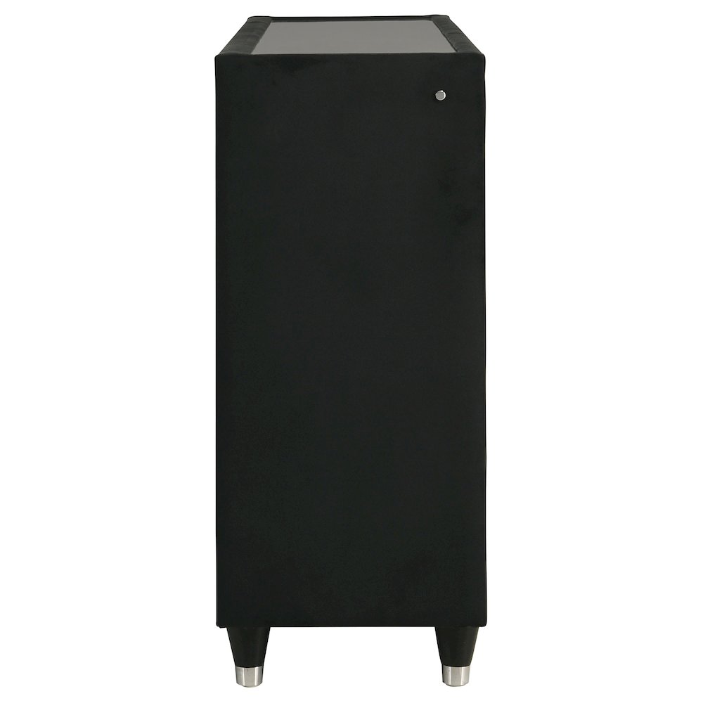 Ravenne 8-drawer Velvet Upholstered LED Dresser Cabinet Black. Picture 9