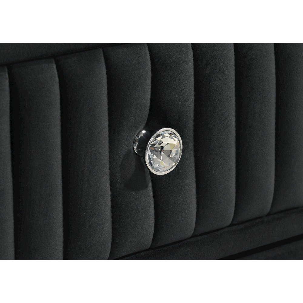Ravenne 8-drawer Velvet Upholstered LED Dresser and Mirror Black. Picture 11