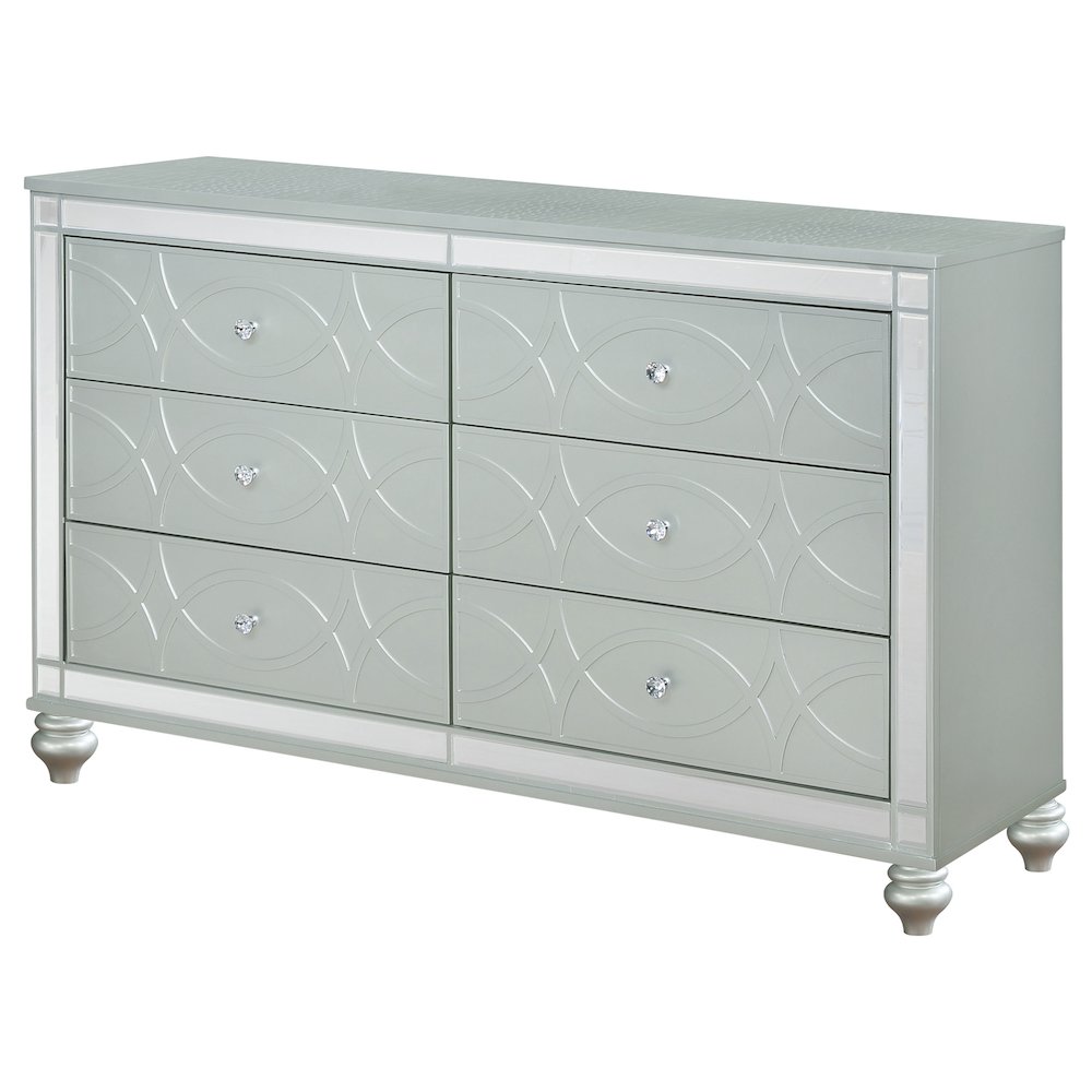 Gunnison 6-drawer Dresser Silver Metallic. Picture 4
