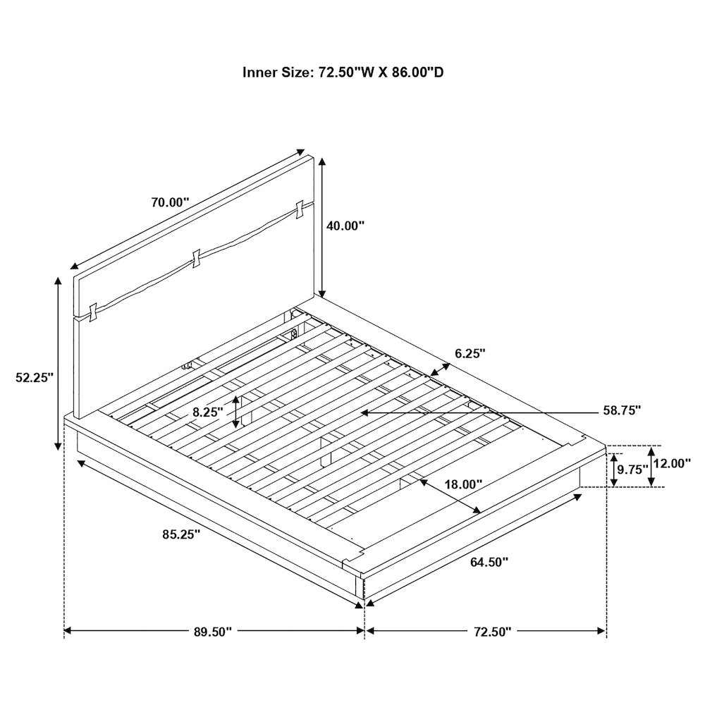 Winslow Wood Queen Panel Bed Smokey Walnut and Coffee Bean. Picture 7