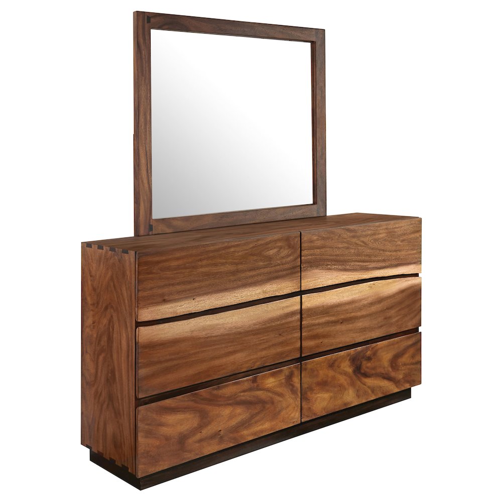Winslow 6-drawer Dresser with Mirror Smokey Walnut. Picture 1