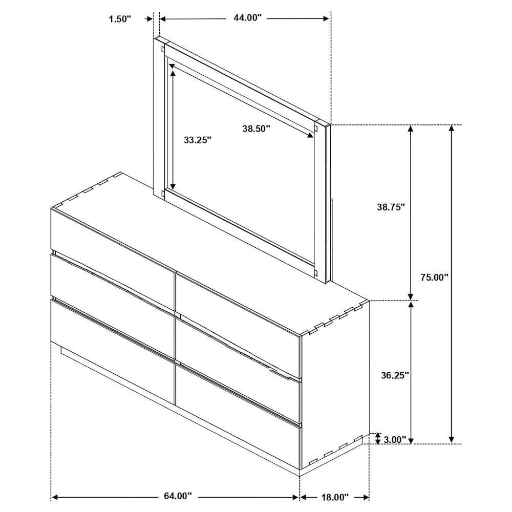 Winslow 6-drawer Dresser with Mirror Smokey Walnut. Picture 6