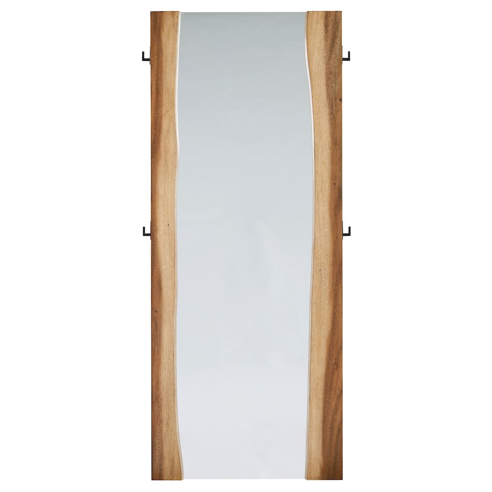Winslow 31 x 76 Inch Standing Floor Mirror Smokey Walnut. Picture 3