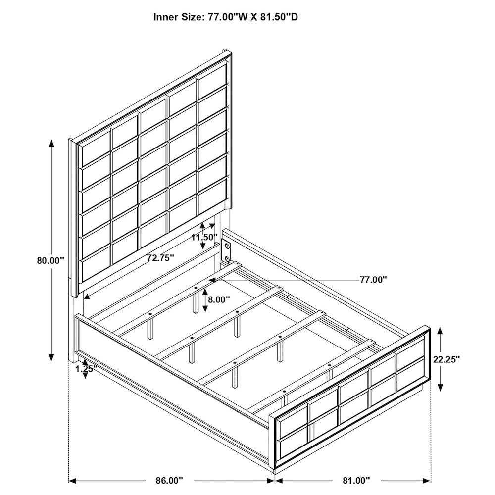 Durango 4-piece Eastern King Bedroom Set Smoked Peppercorn. Picture 16