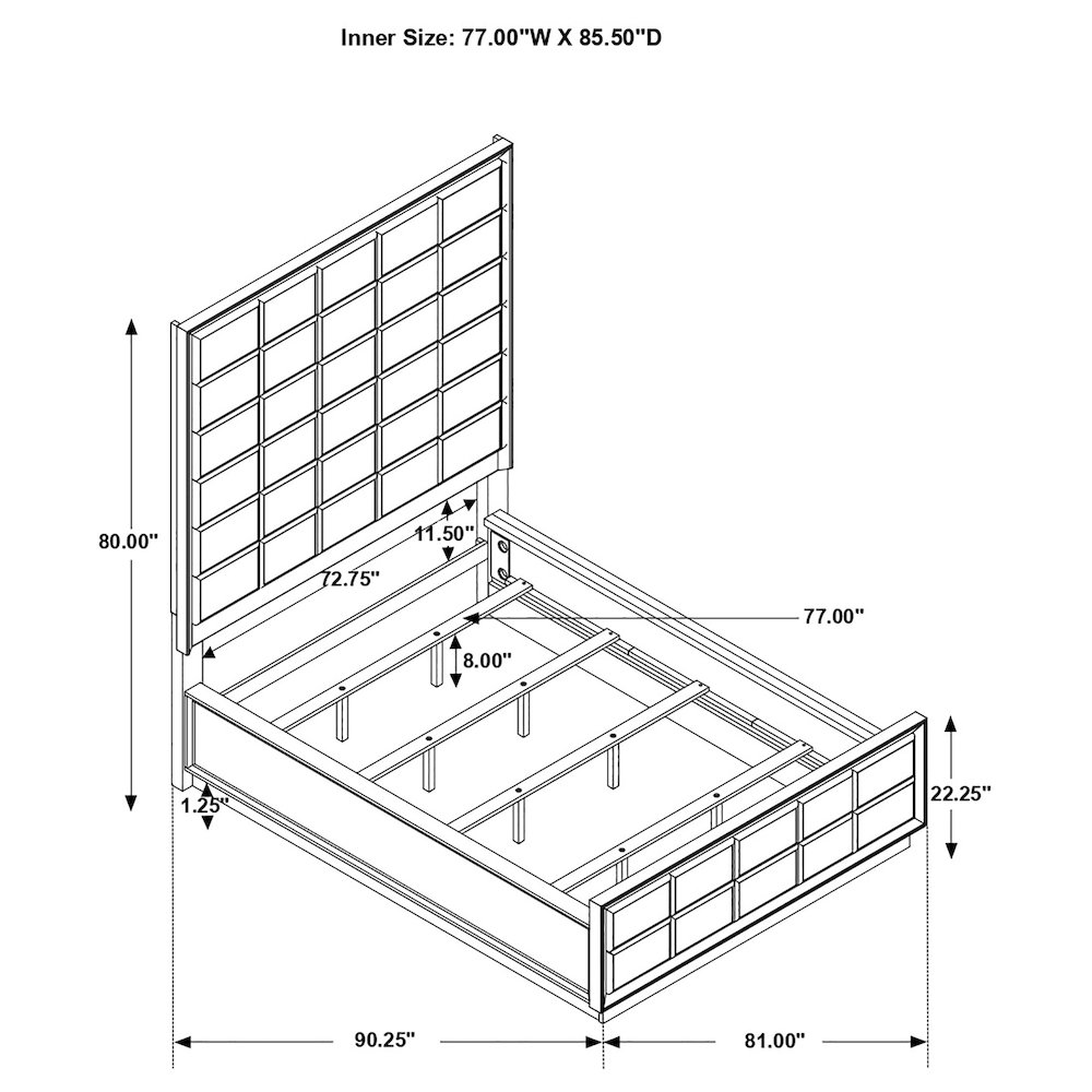 Durango 77-inch California King Panel Bed Smoked Peppercorn. Picture 8