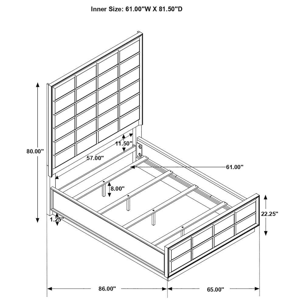 Durango 77-inch Queen Panel Bed Smoked Peppercorn. Picture 8