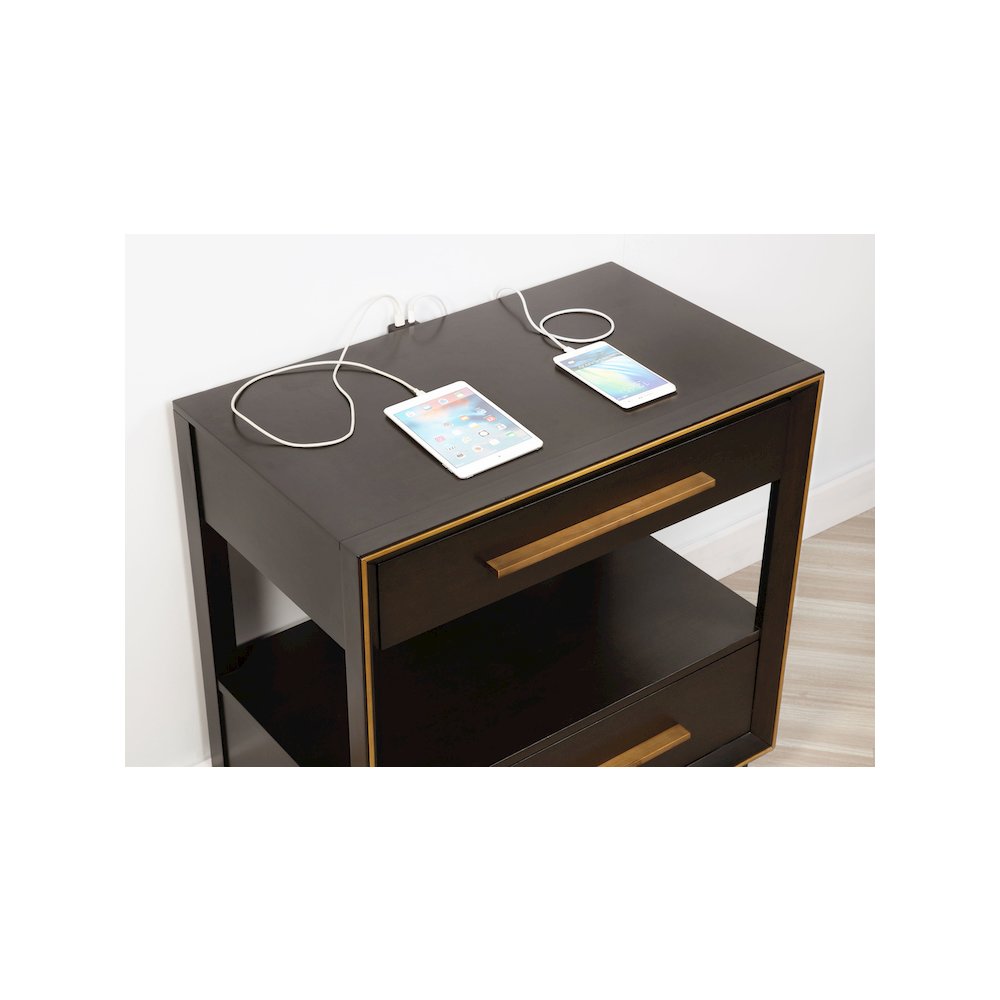 Durango 2-drawer Nightstand Smoked Peppercorn. Picture 11