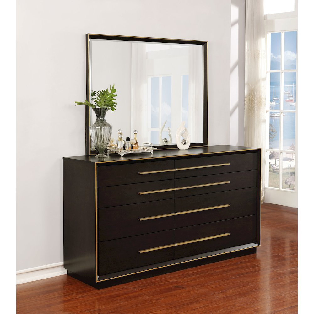 Durango 8-drawer Dresser with Mirror Smoked Peppercorn. Picture 10