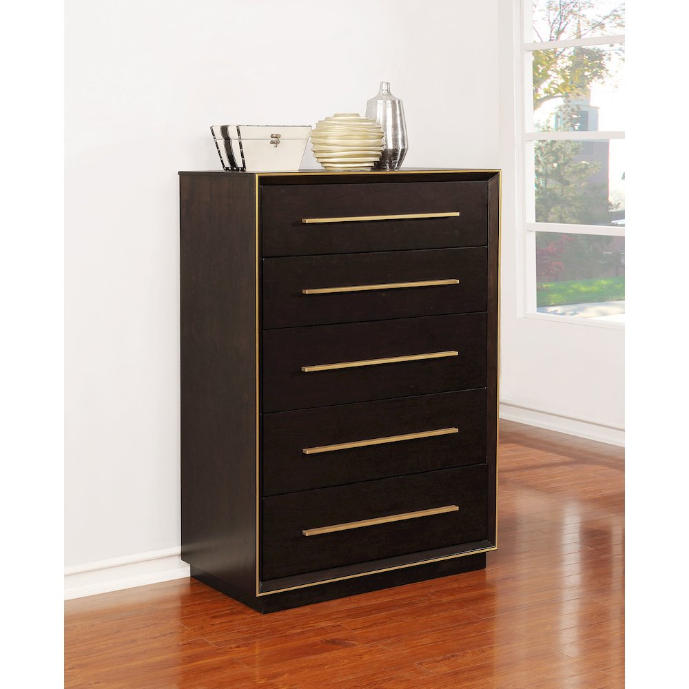 Durango 5-drawer Bedroom Chest Smoked Peppercorn. Picture 10