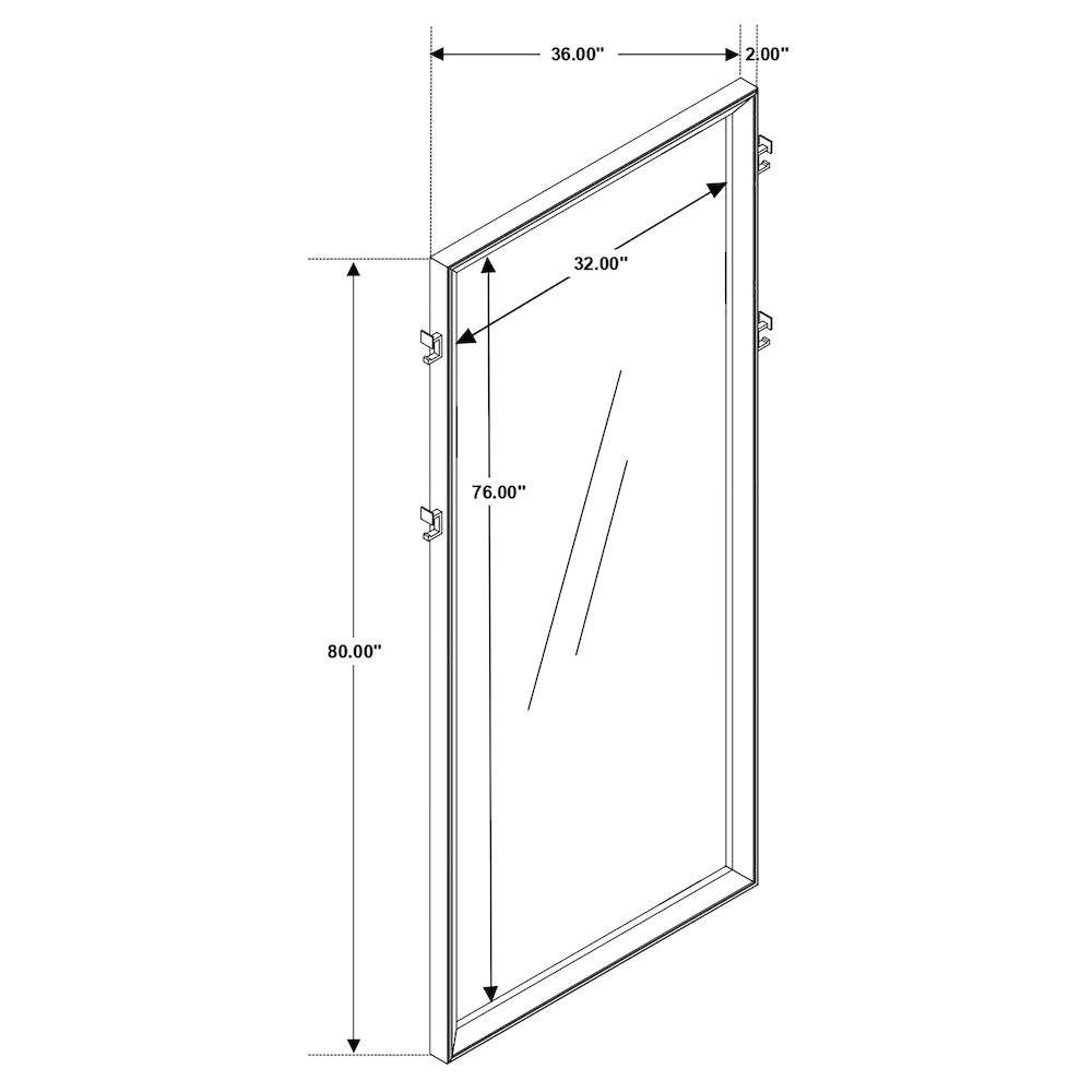 Durango 80-inch Standing Floor Mirror Smoked Peppercorn. Picture 9
