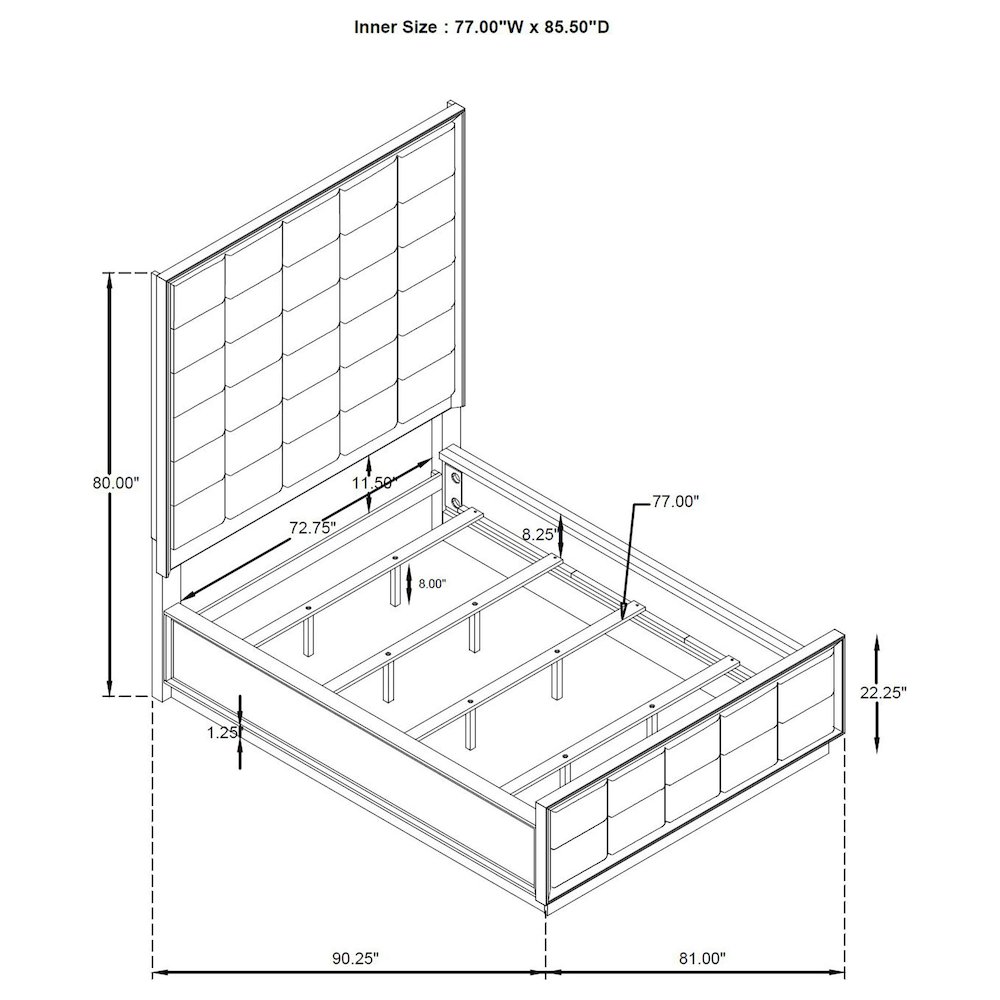 Durango 77-inch California King Panel Bed Washed Oak. Picture 11