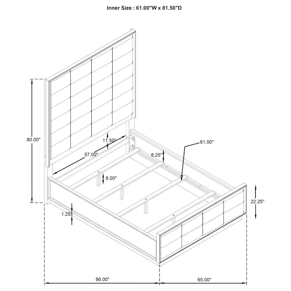 Durango 77-inch Queen Panel Bed Washed Oak. Picture 11