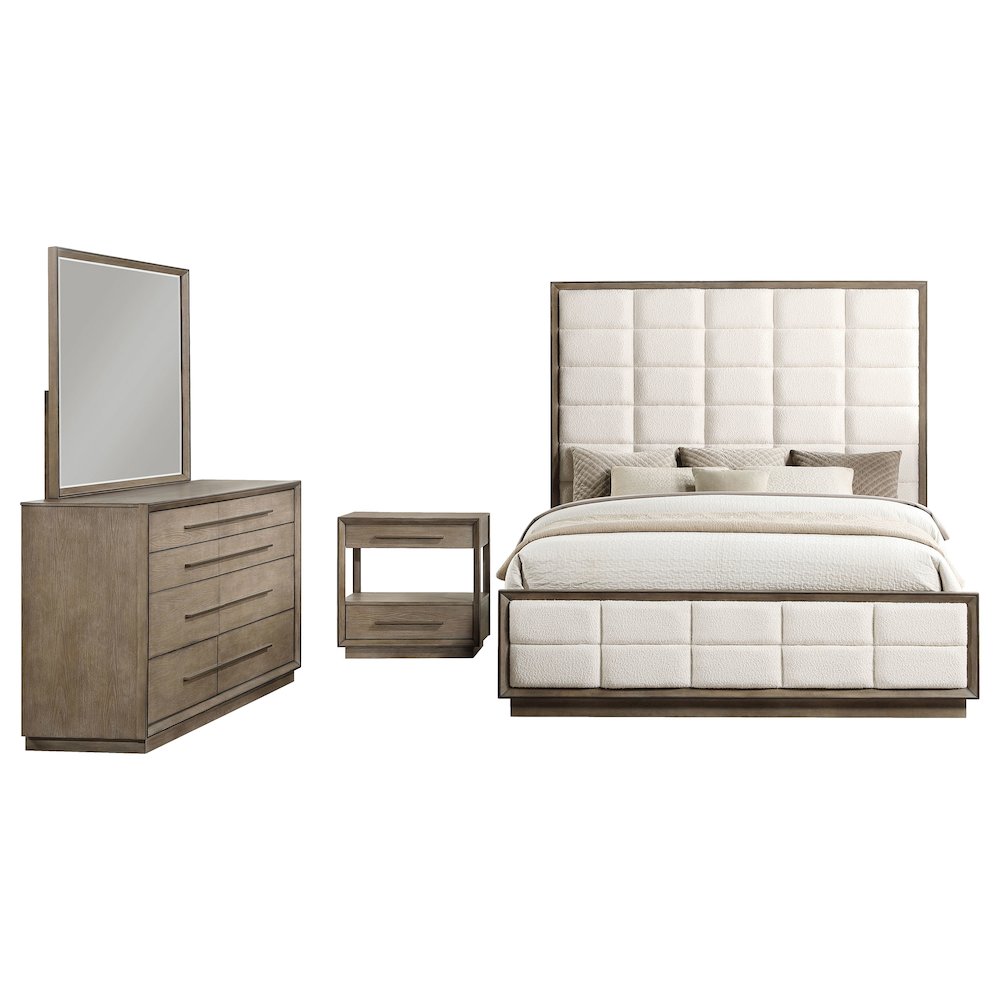 Durango 4-piece Queen Bedroom Set Washed Oak. Picture 1