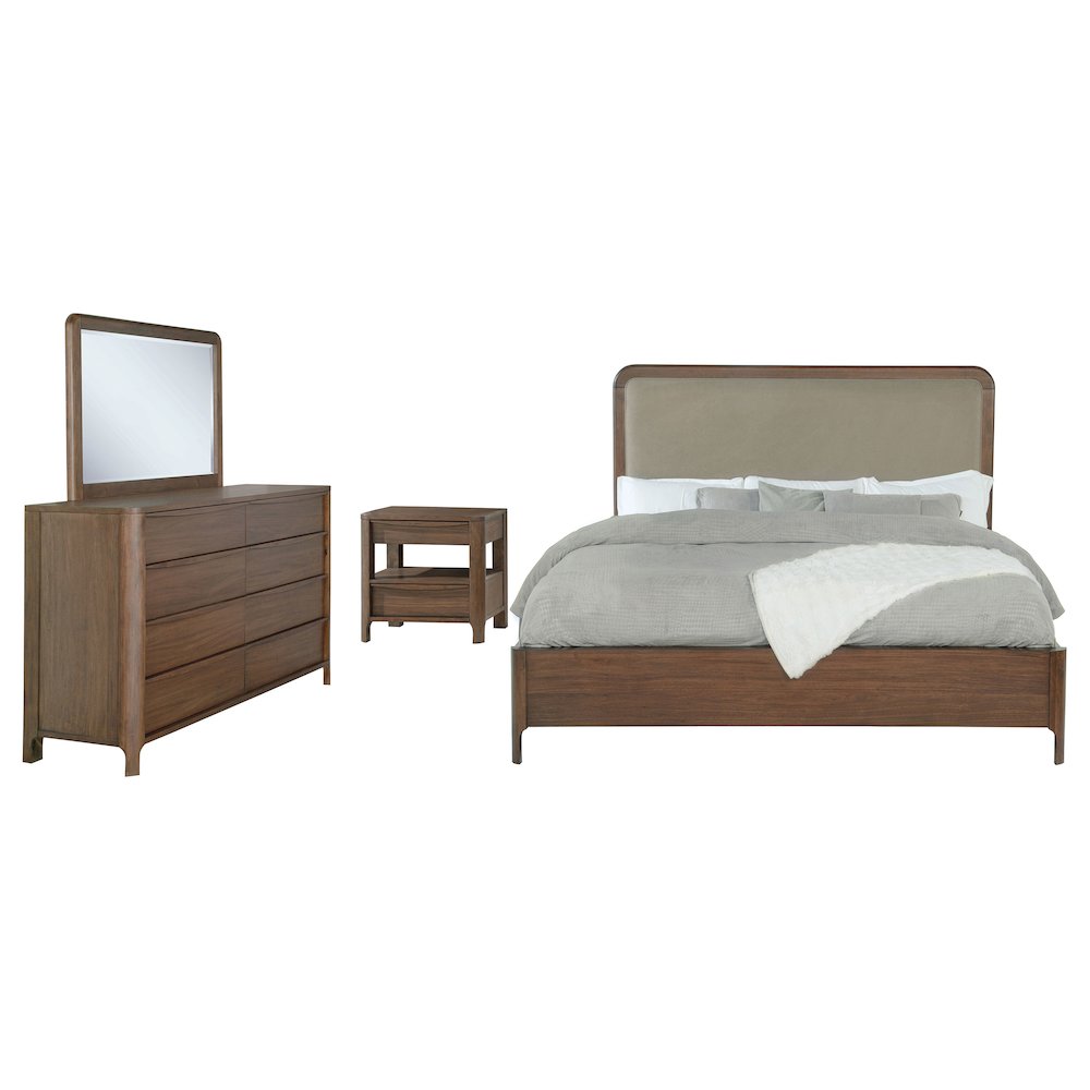 Maderia 4-piece Eastern King Bedroom Set Walnut. Picture 1